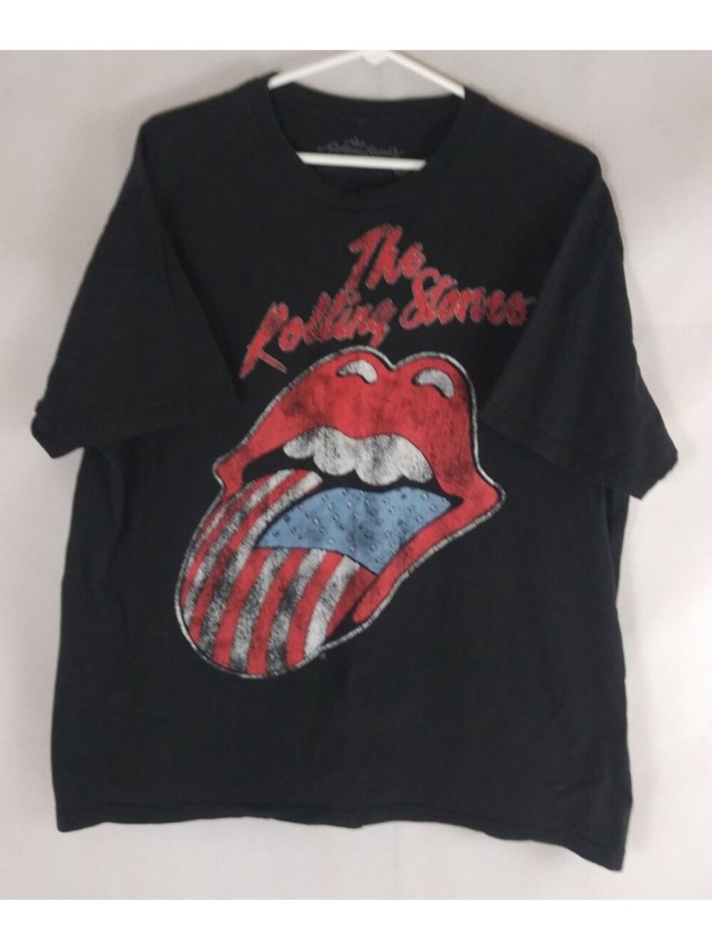 The Rolling Stones USA Tongue Distressed 100% Cotton Graphic T-Shirt Size XL